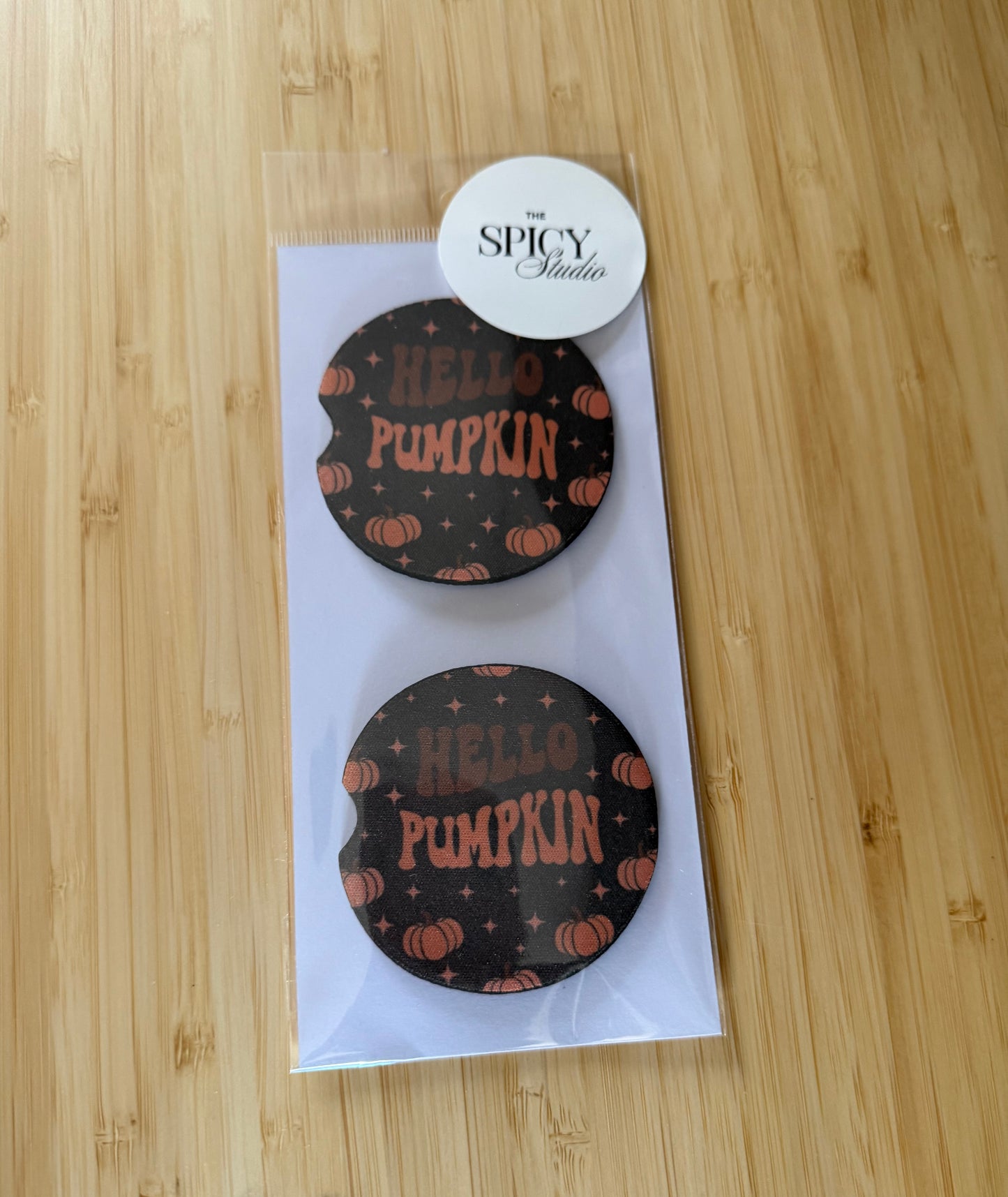 Hello Pumpkin Car Coasters