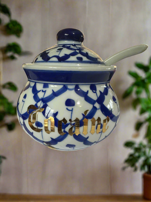 Rude humour sugar pot - cocaine