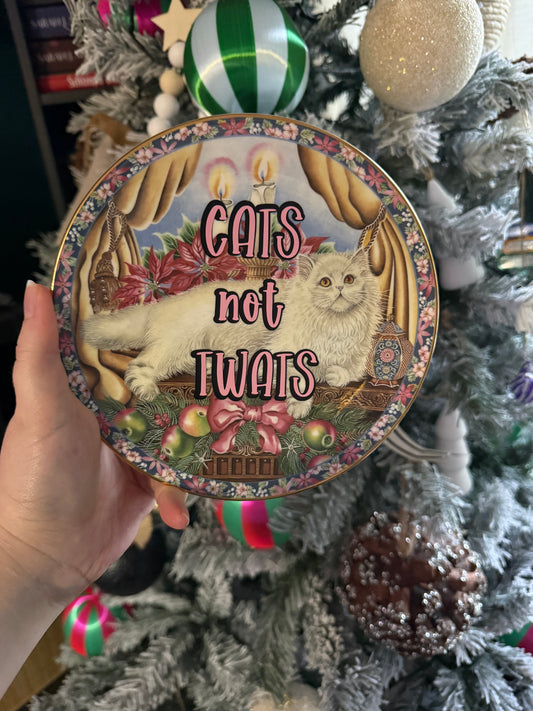 Cats not Tw*Ts rude decor plate