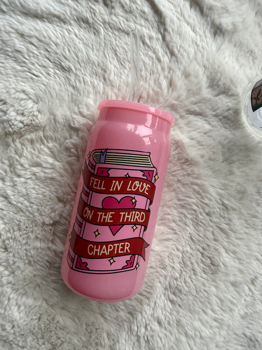 Bookish Libby cup - can glass with straw