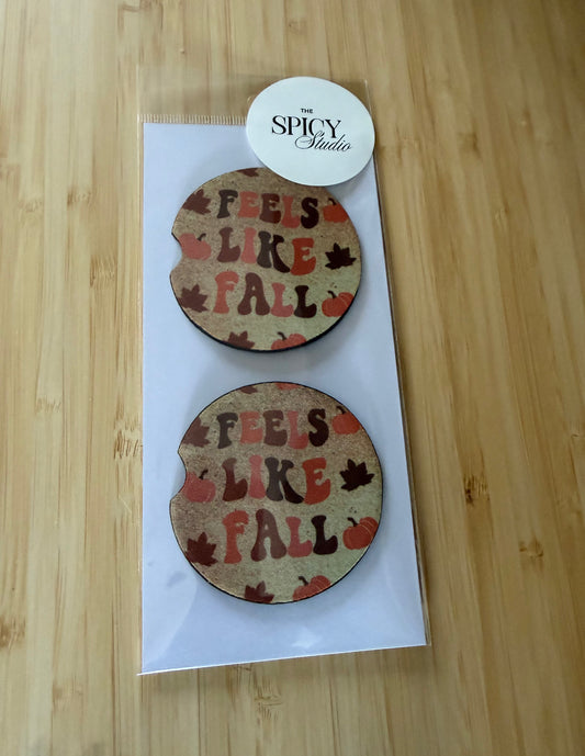 Feels Like Fall Car Coasters