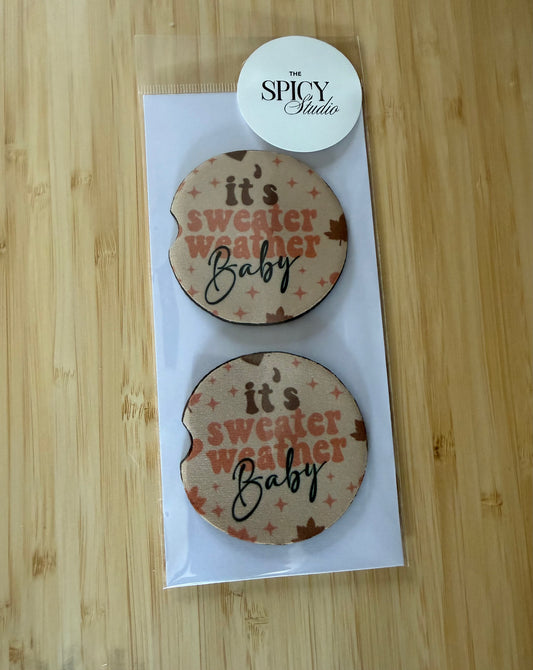 Sweater Weather Car Coasters