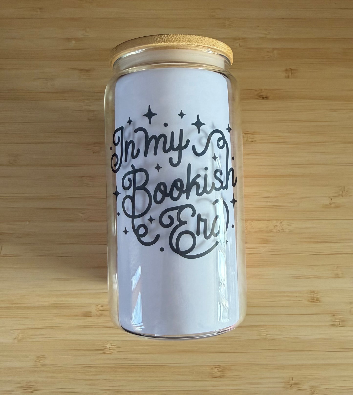 In My Bookish Era Glass Can With Straw