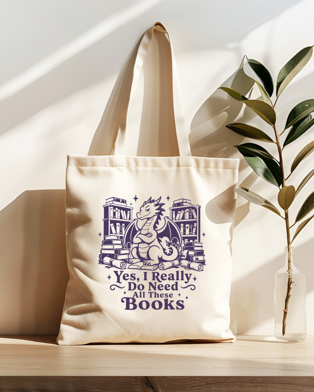Book Dragon Tote Bag